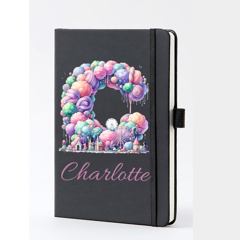 Leather Work Diary Covers - Personalized Name Faux Leather Notebook with