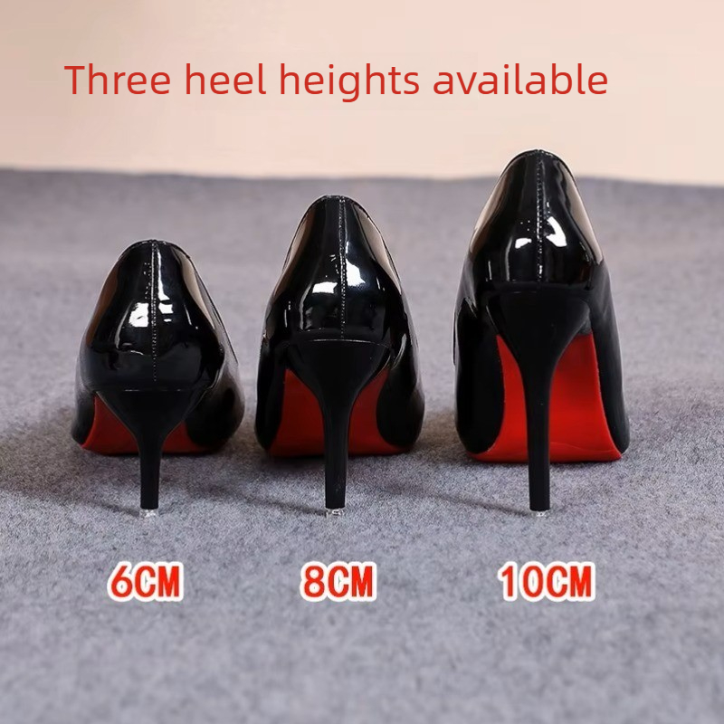 Leather Work Women Shoes - Sexy Pointed Toe Patent Leather High