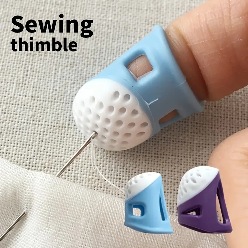 Snap Fastener Setter - 2-Pack Anti-Slip Sewing Thimbles, Soft Silicone