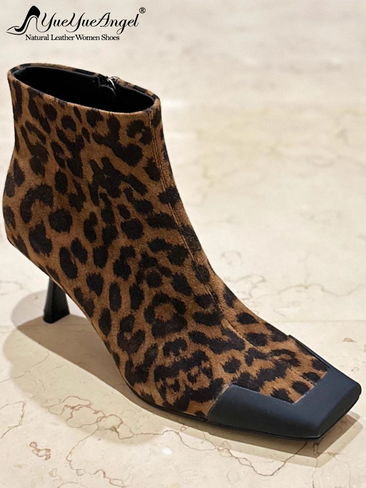 Leather Work Women Shoes - Fashion Women Square Toe Thin Heels