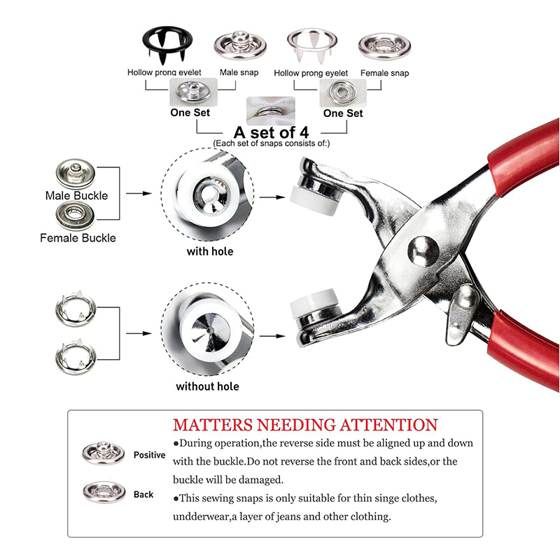 100 Sets Snap Pliers Automatic - đánh giá và giá Snap Fastener Setter