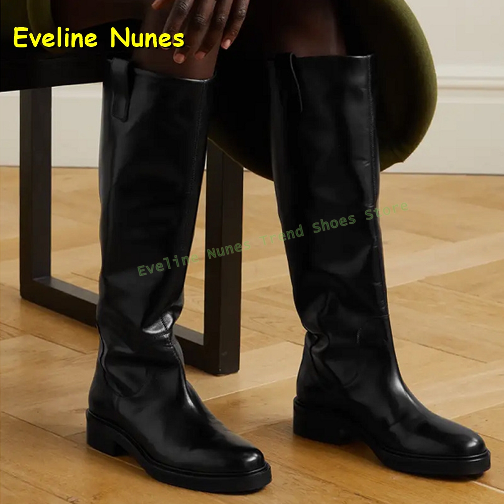 Black Leather Knee High Riding - đánh giá và giá Leather Work Women Shoes