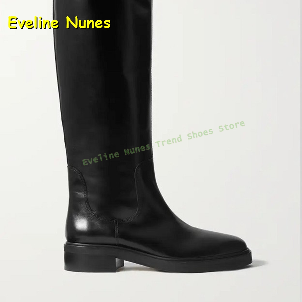 Black Leather Knee High Riding - đánh giá và giá Leather Work Women Shoes