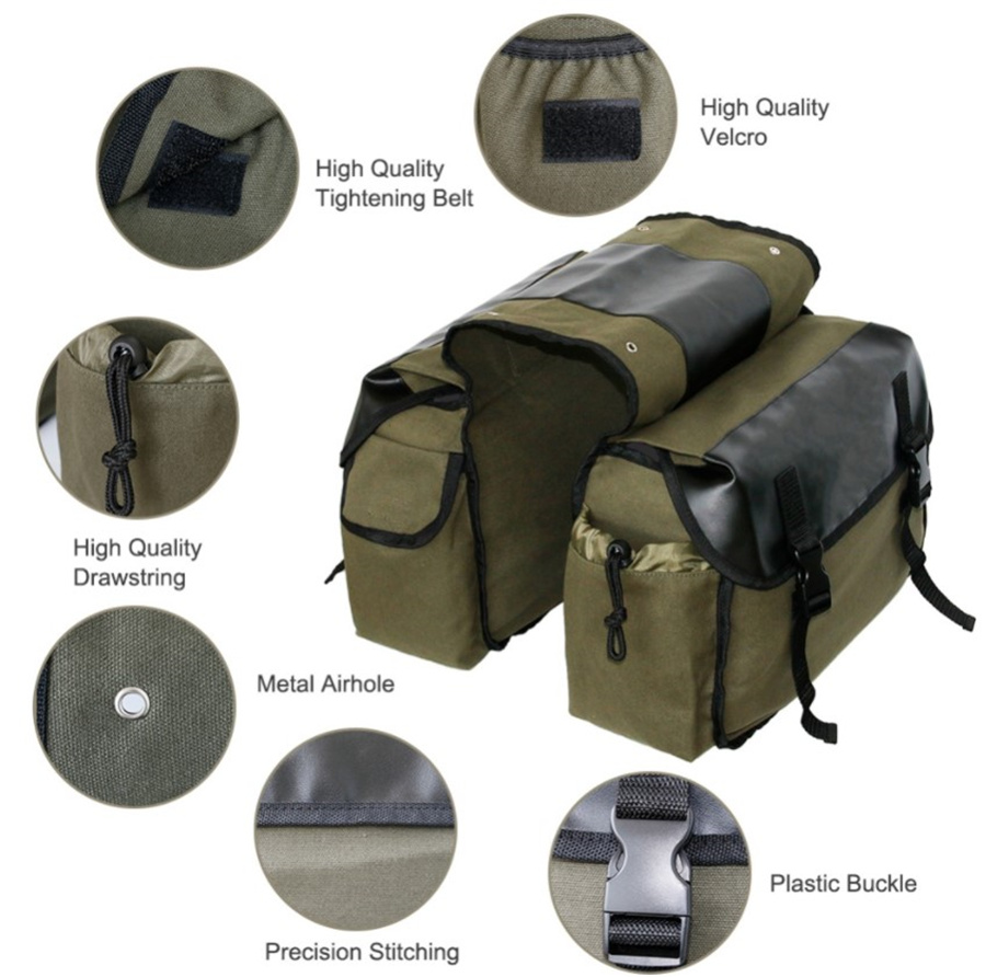 Canvas Leather Rear Saddlebag  - đánh giá và giá Leather Work Bag