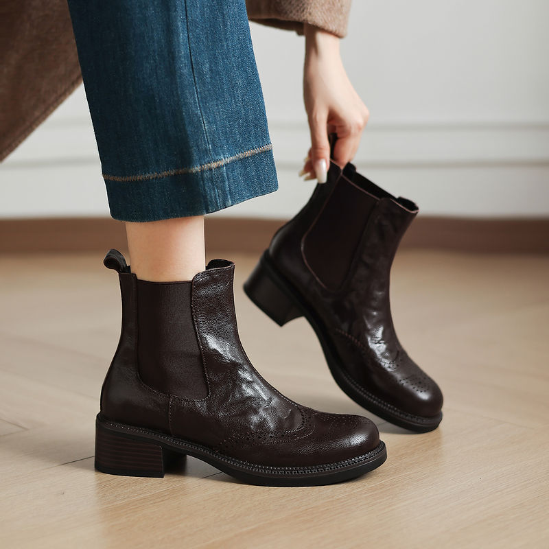 NEW Autumn Boots Women Split L - đánh giá và giá Leather Work Women Shoes