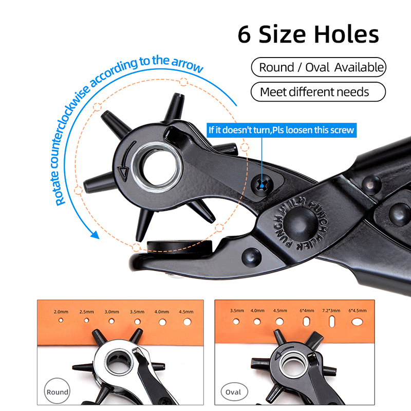 WUTA Xoay Dây Da Đục Lỗ Kìm Bộ - đánh giá và giá Leather Punch Revolving