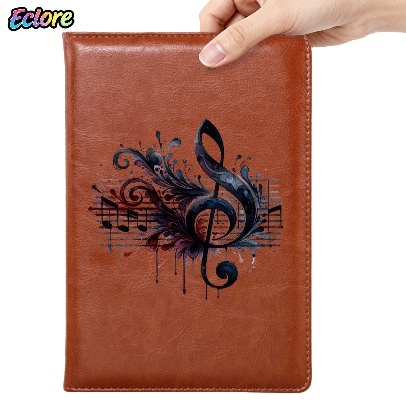 Watercolor Music Symbol Leathe - đánh giá và giá Leather Work Diary Covers