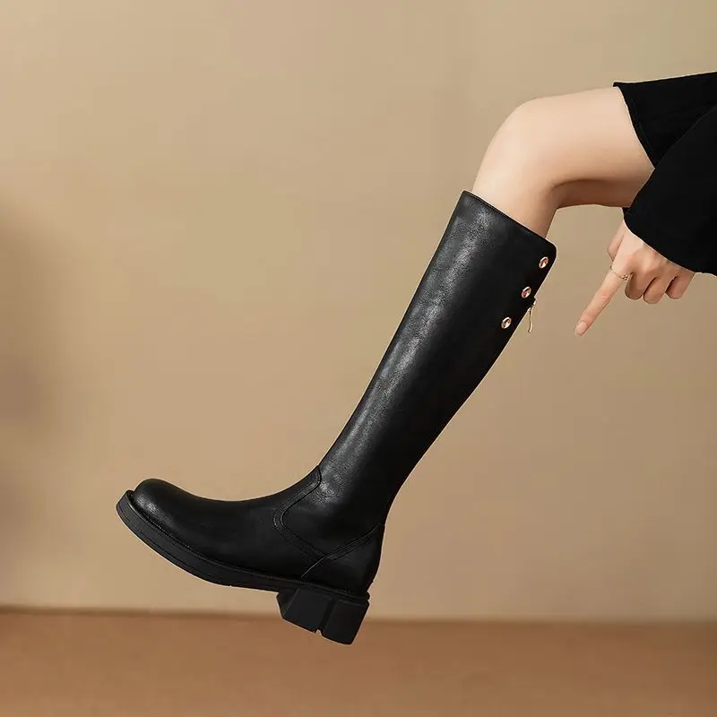 Autumn Winter Middle Heel Ladi - đánh giá và giá Leather Work Women Shoes